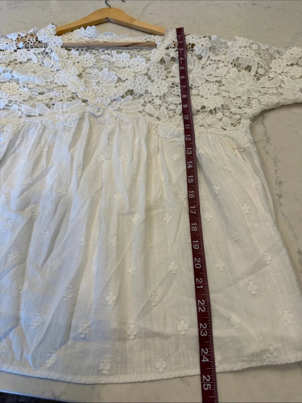Free People Lina Lace White Blouse Size Medium
